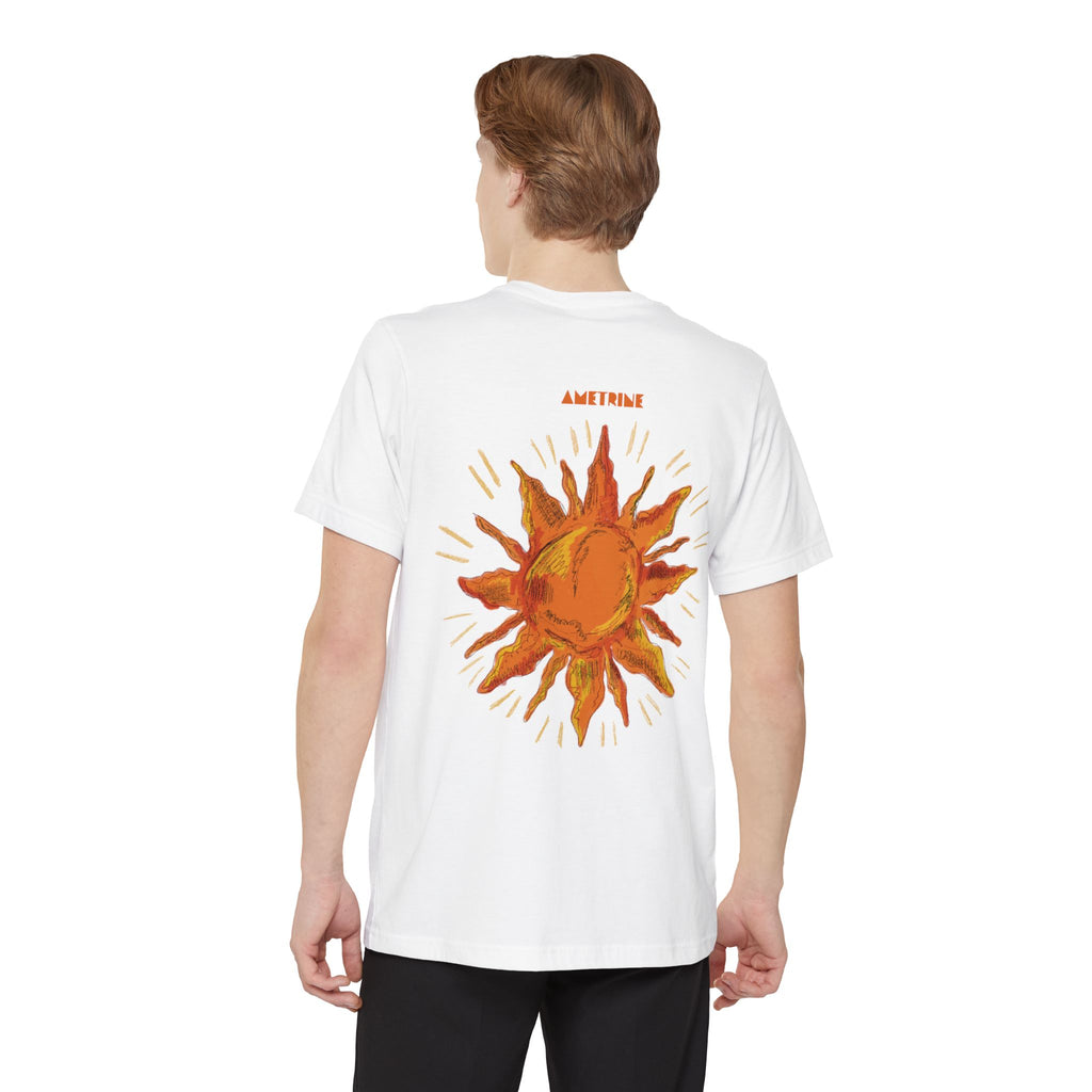 Sunburst Pocket T-Shirt — Retro Orange Sun Graphic Tee