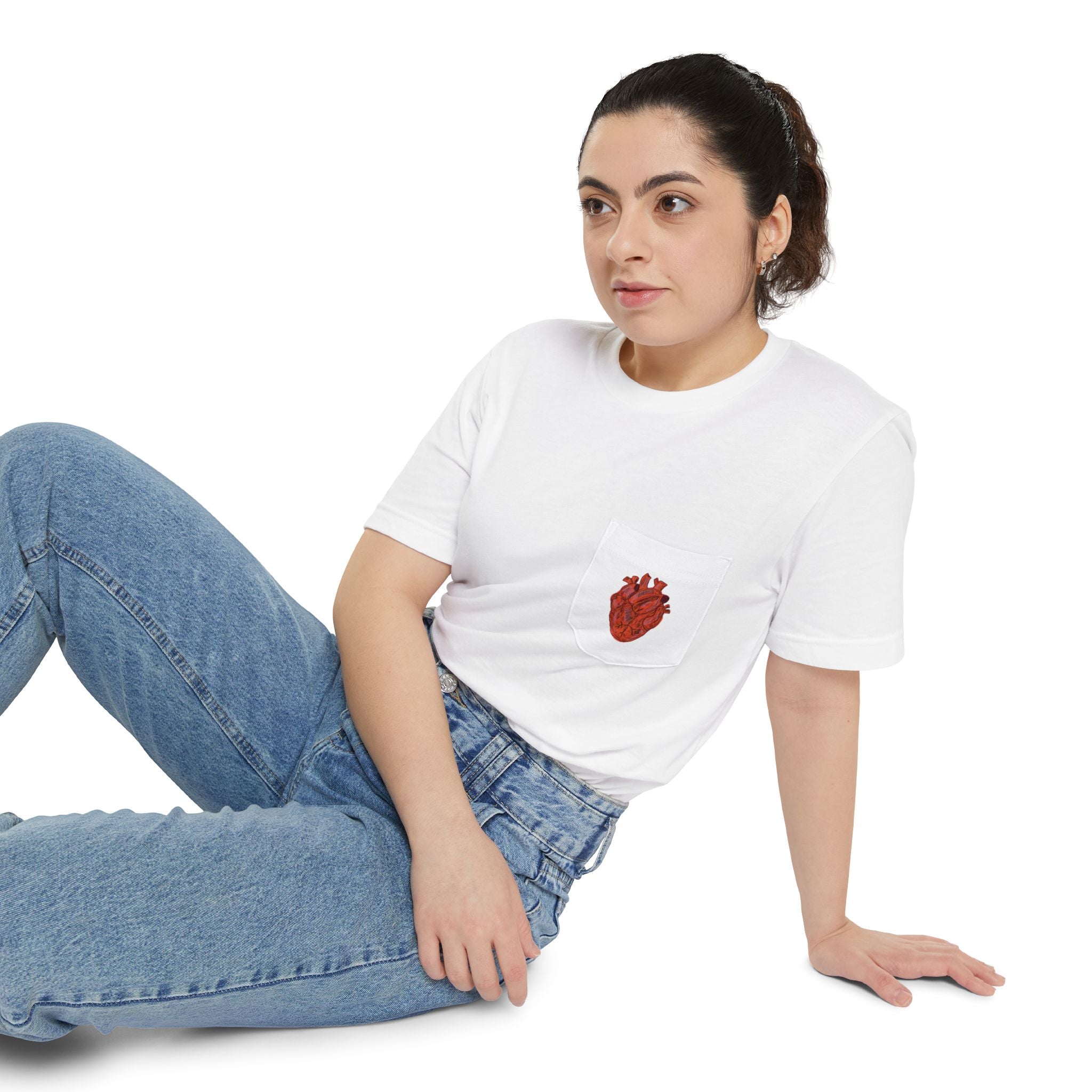 Anatomical Heart Pocket Tee — Vintage Medical Heart Graphic T-Shirt