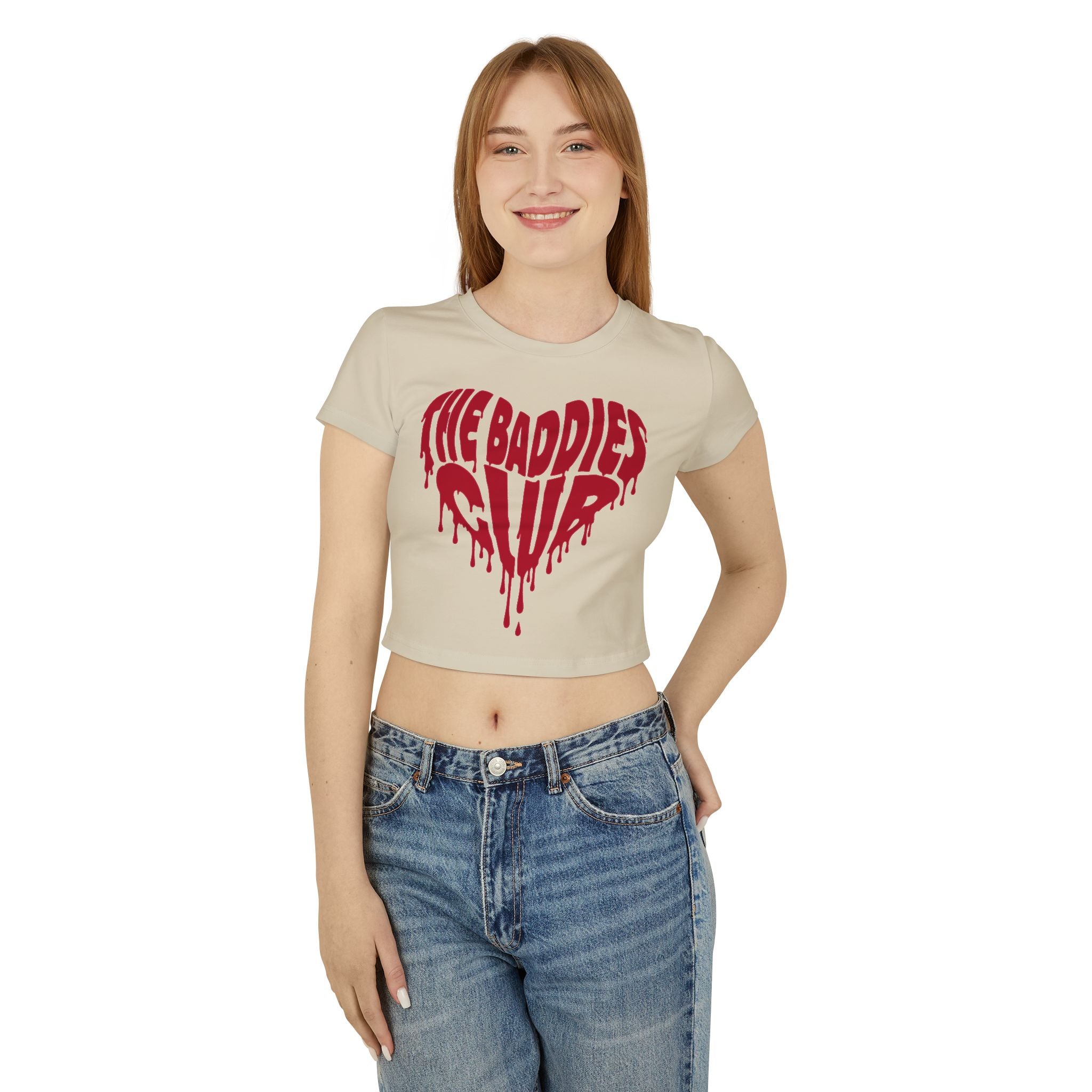 "The Baddies Club" Dripping Heart Crop Top