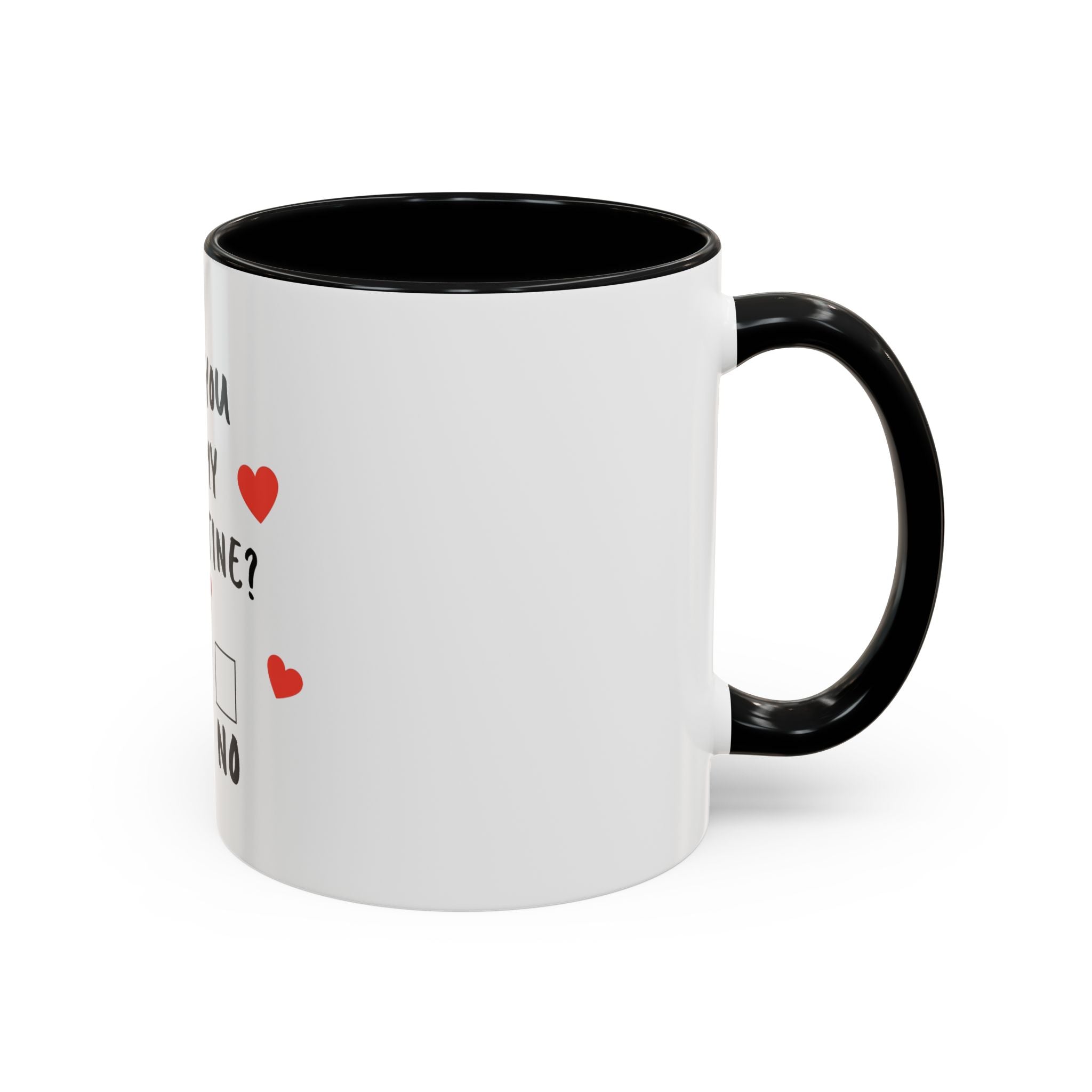 Will You Be My Valentine? Accent Coffee Mug — Cute Valentine's Day Proposal Mug (11/15oz)