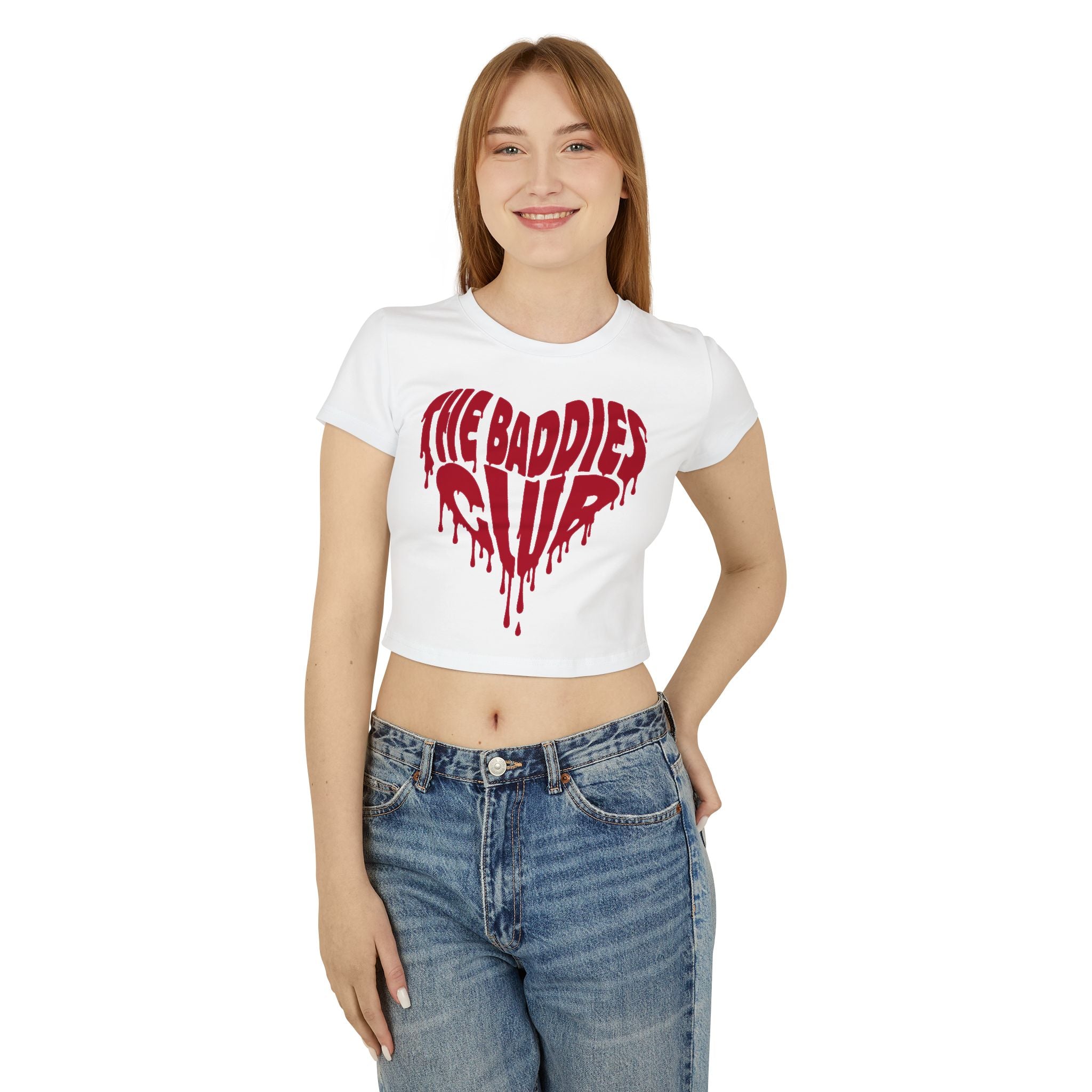 "The Baddies Club" Dripping Heart Crop Top