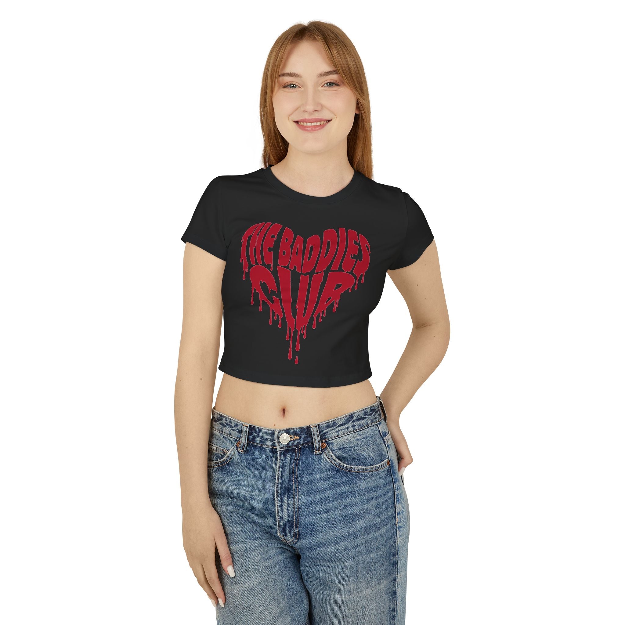 "The Baddies Club" Dripping Heart Crop Top
