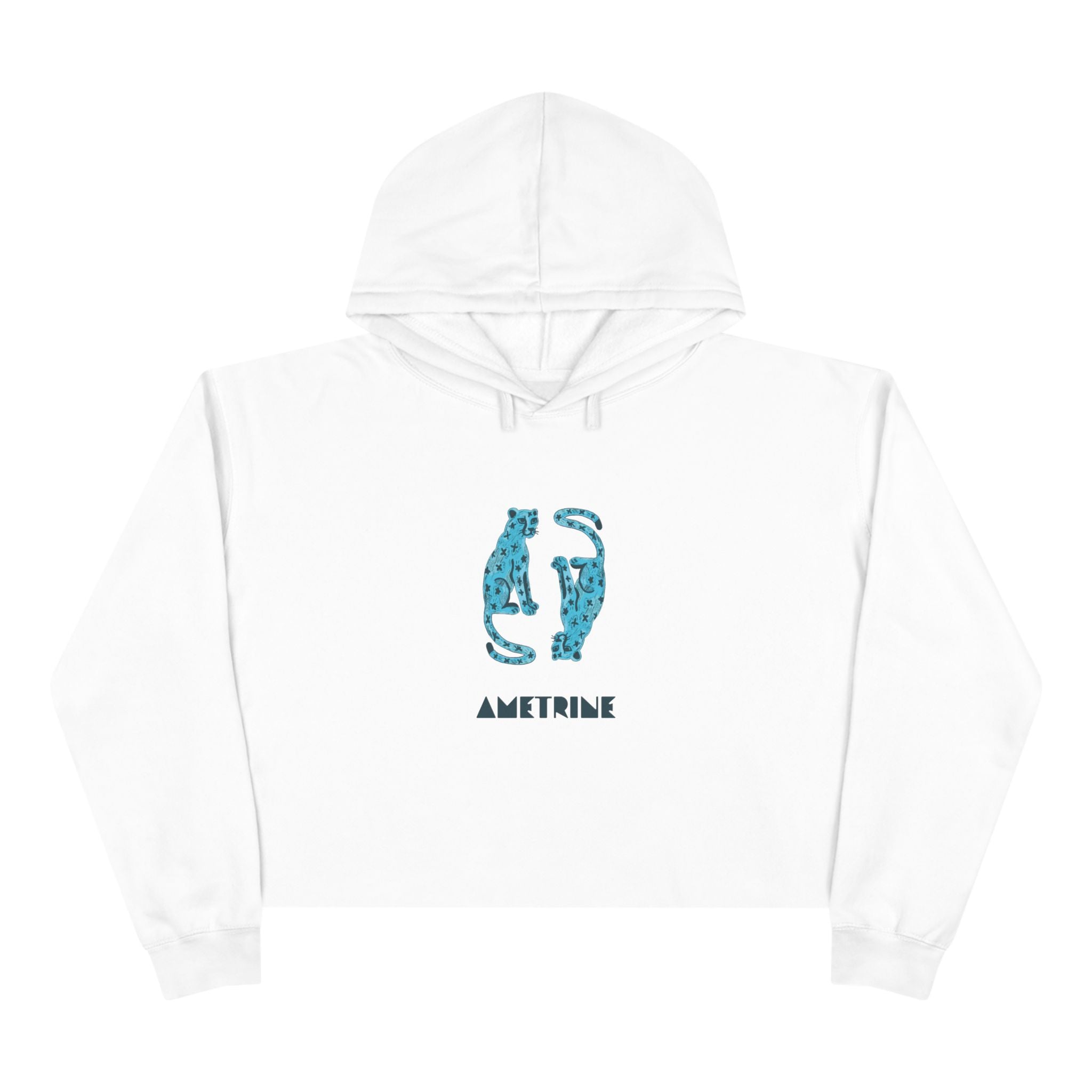 Cropped Hoodie — Blue Leopard Graphic "AMETRINE"