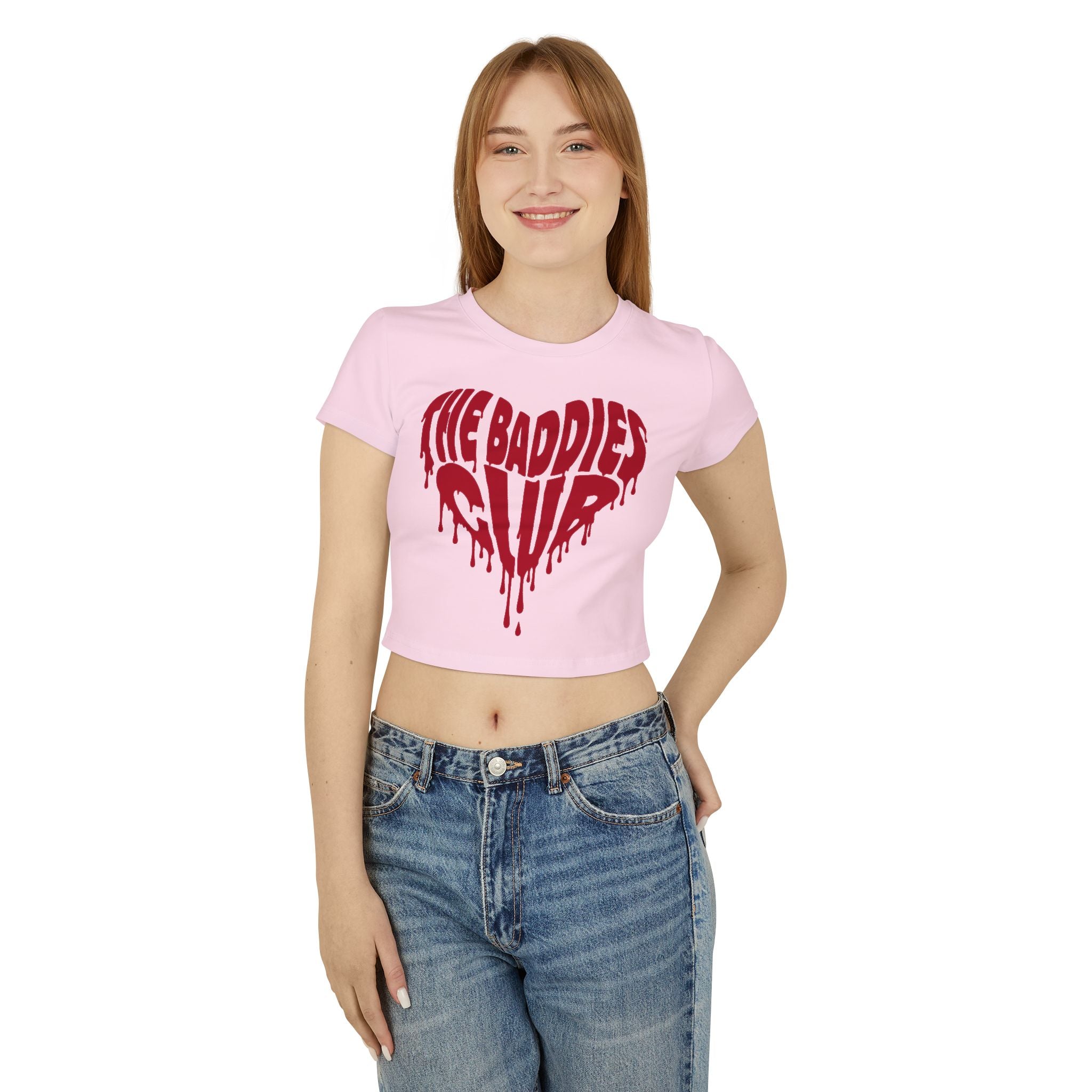 "The Baddies Club" Dripping Heart Crop Top