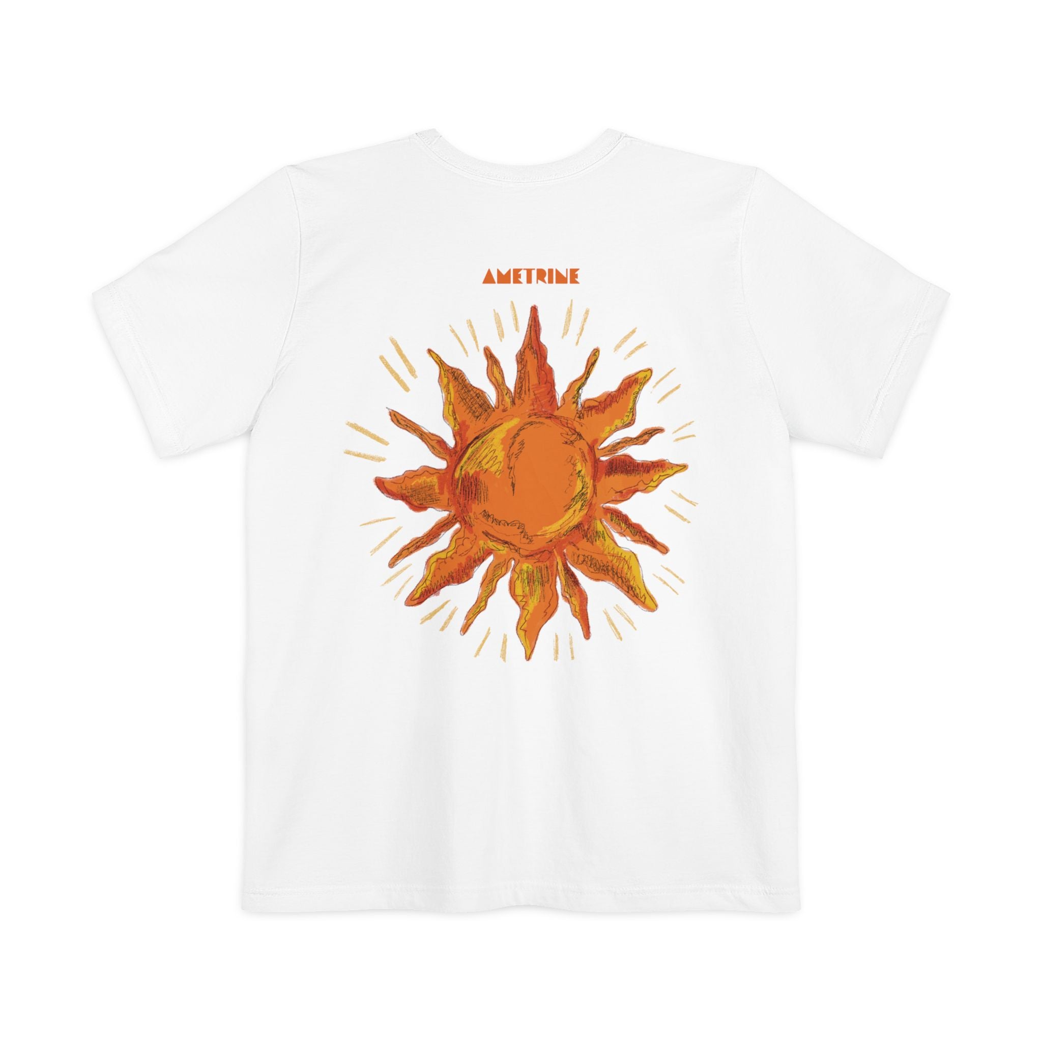 Sunburst Pocket T-Shirt — Retro Orange Sun Graphic Tee