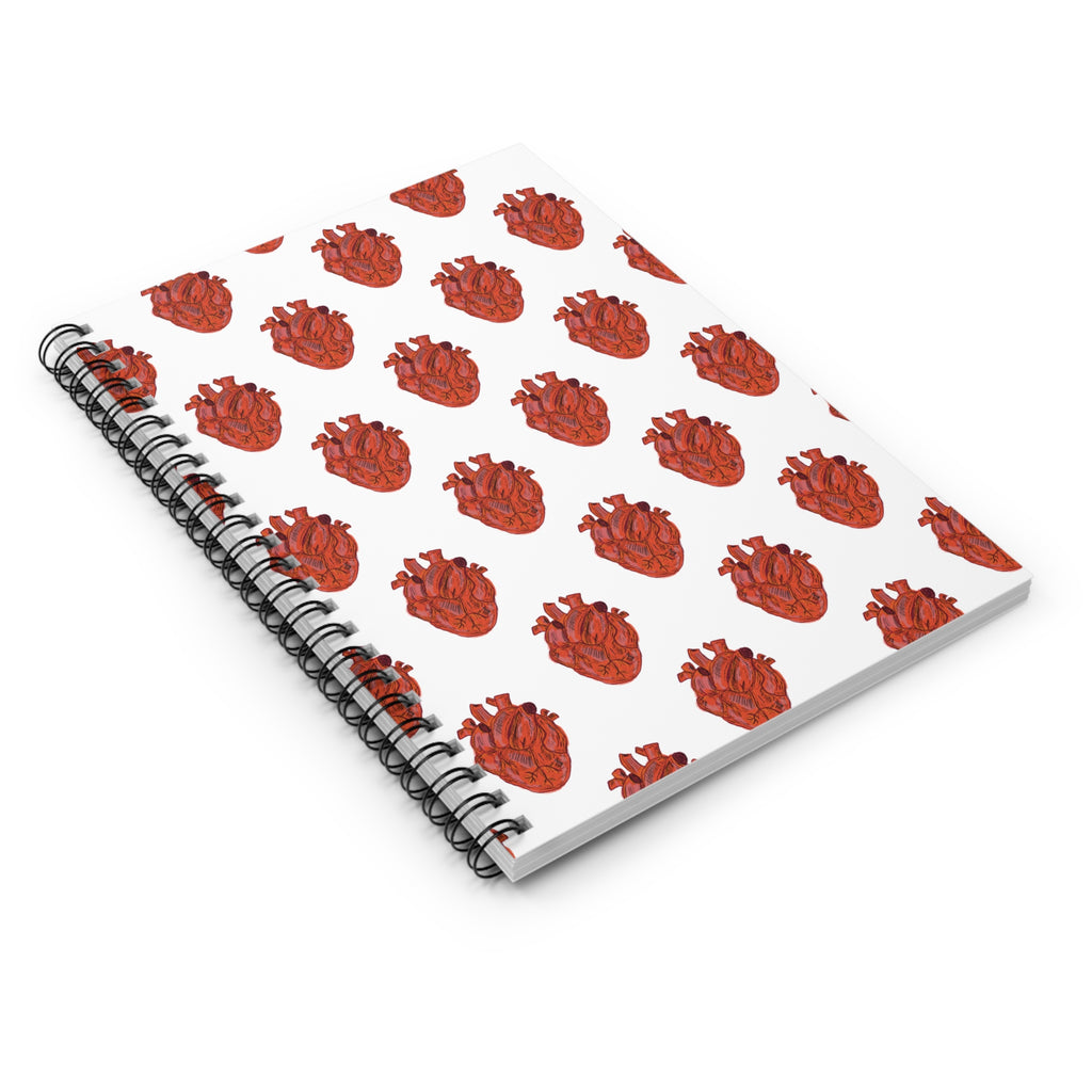 Anatomical Heart Spiral Notebook — Patterned Medical Art Journal