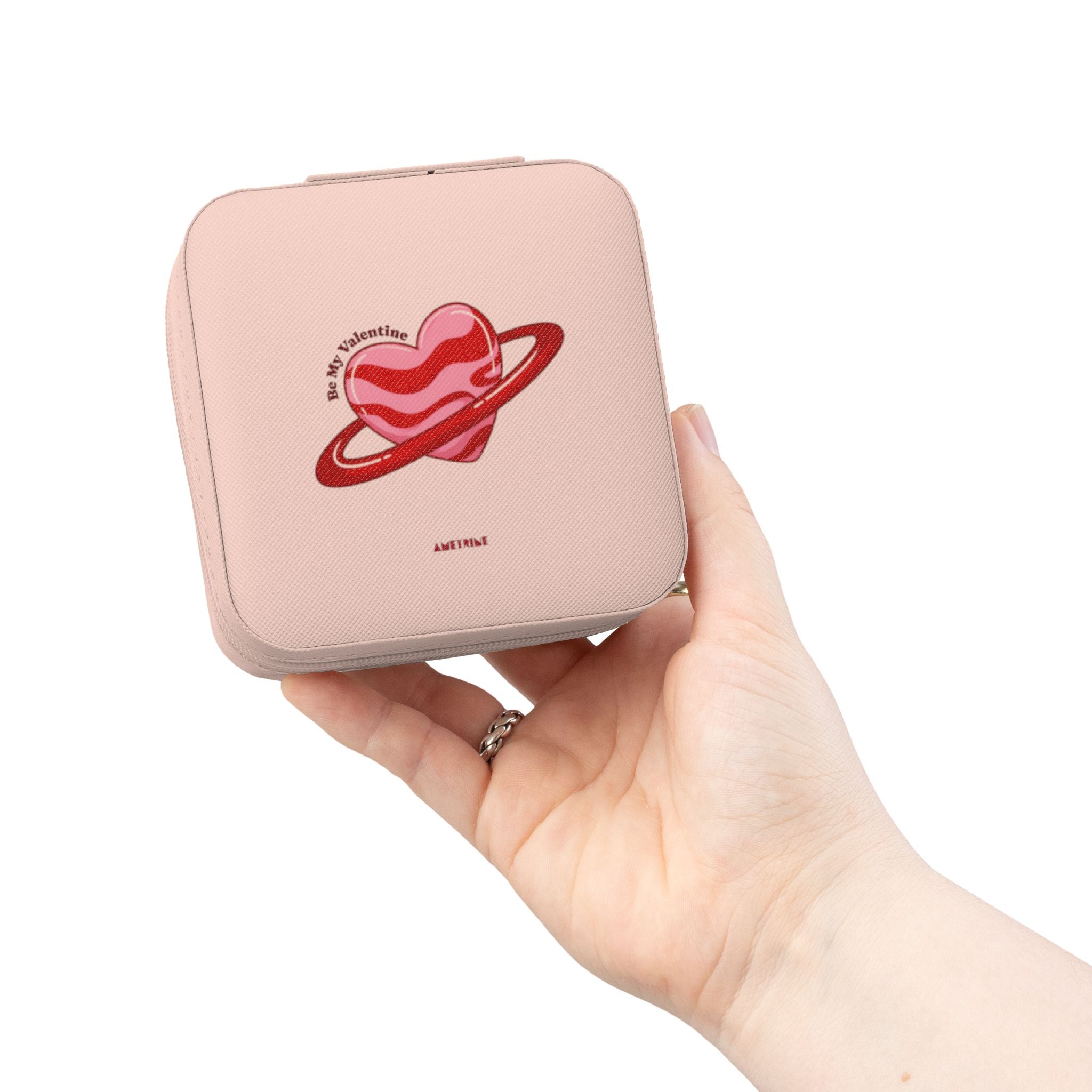 Compact Pink Jewelry Travel Case — Planet Heart Design