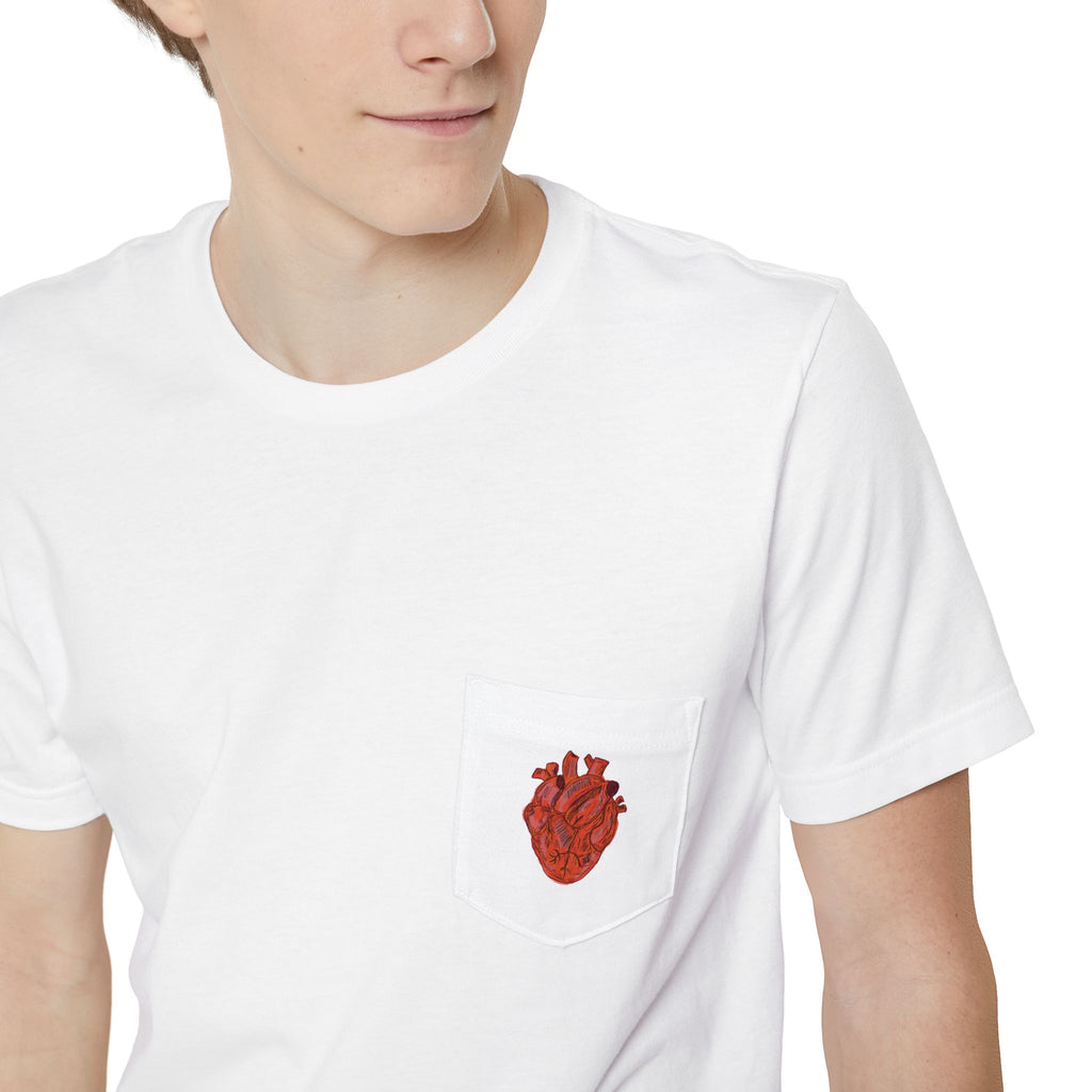 Anatomical Heart Pocket Tee — Vintage Medical Heart Graphic T-Shirt