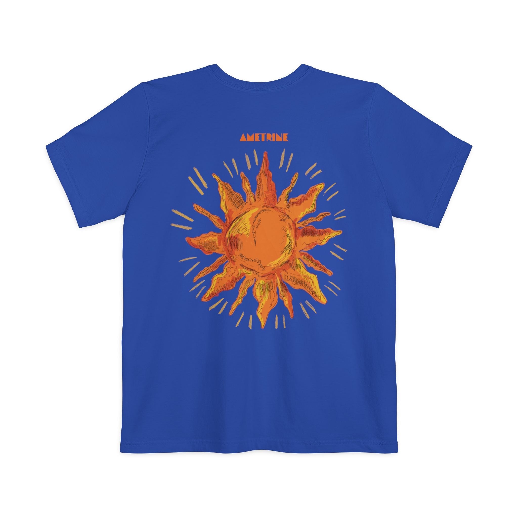Sunburst Pocket T-Shirt — Retro Orange Sun Graphic Tee