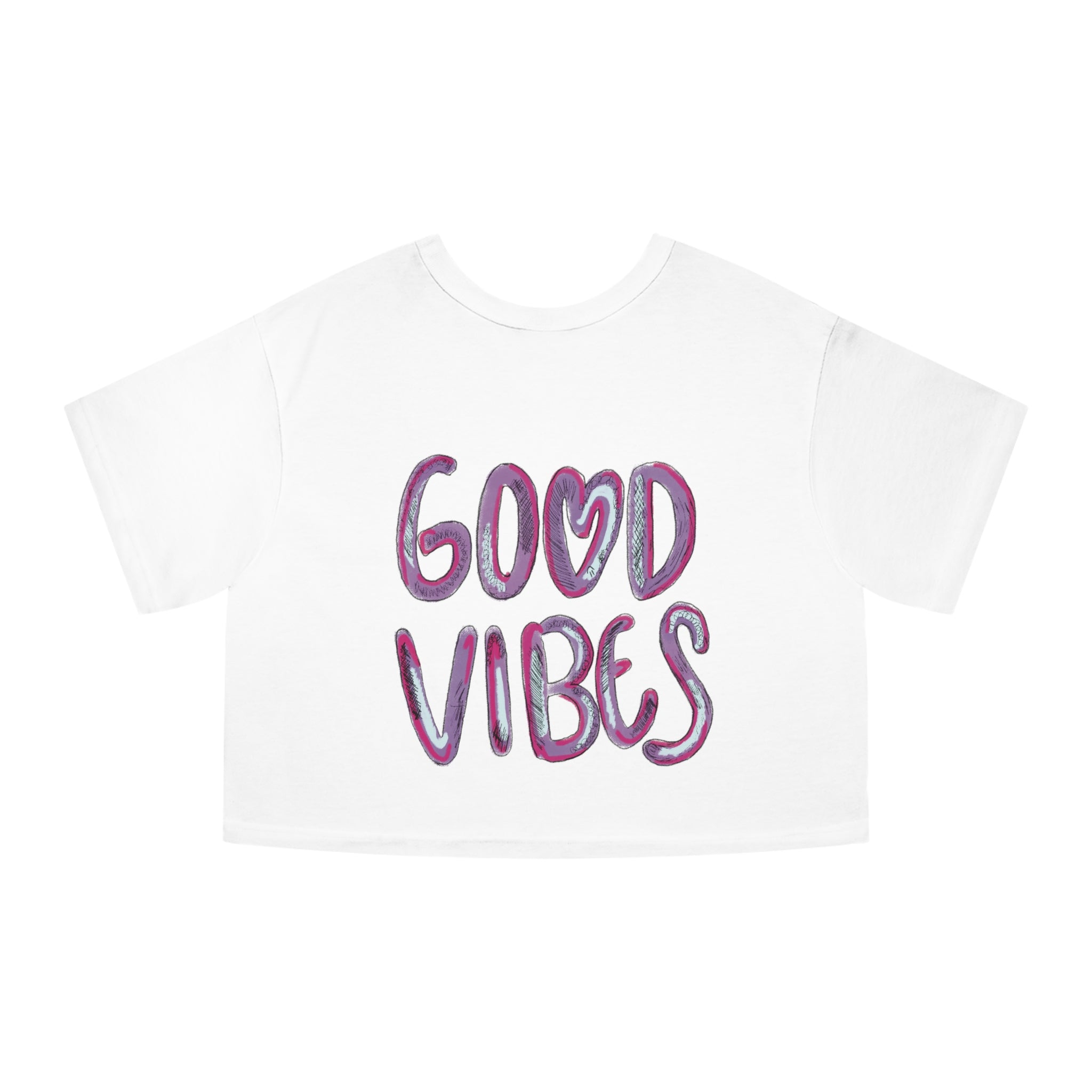 Good Vibes Cropped T-Shirt — Women’s White Champion Tee