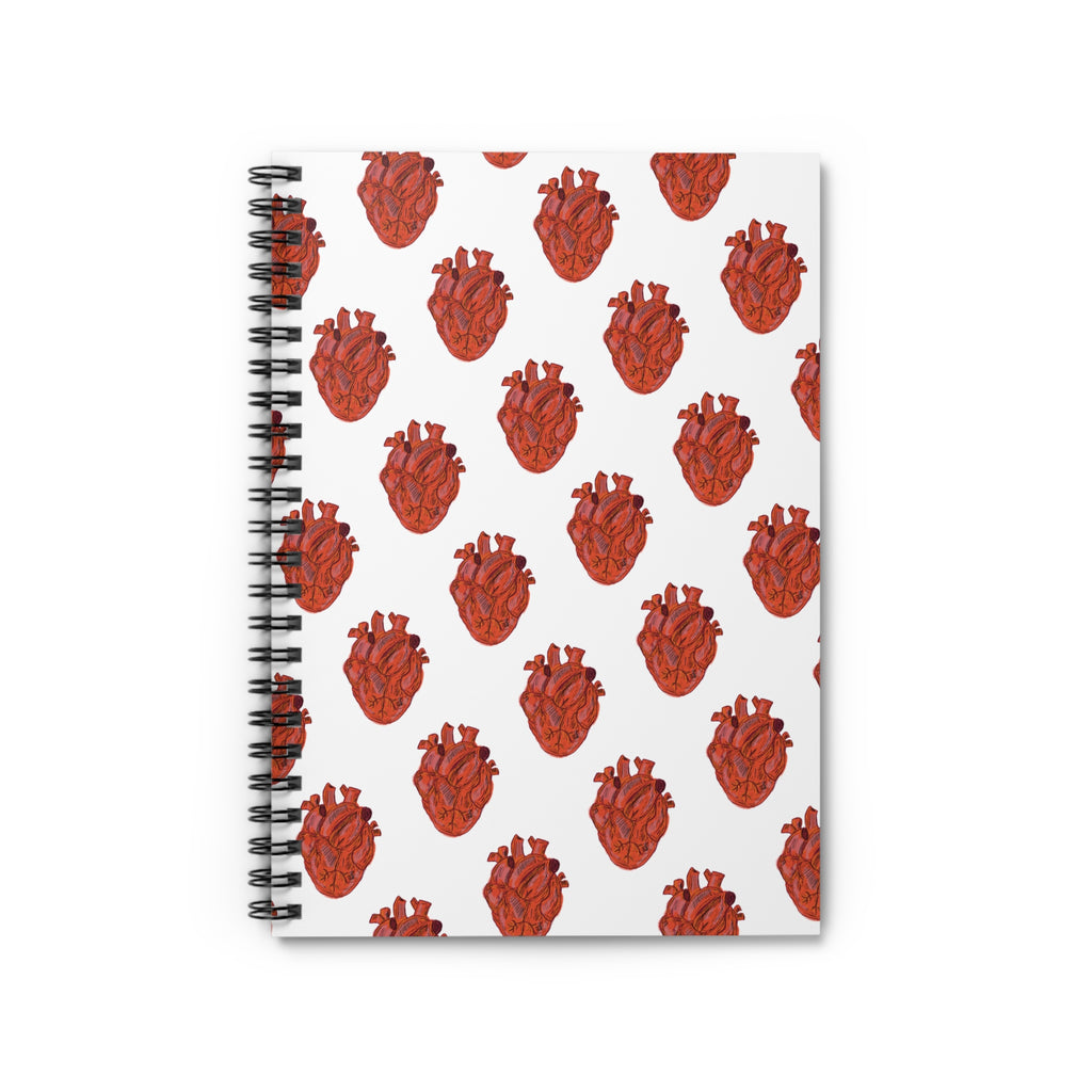 Anatomical Heart Spiral Notebook — Patterned Medical Art Journal
