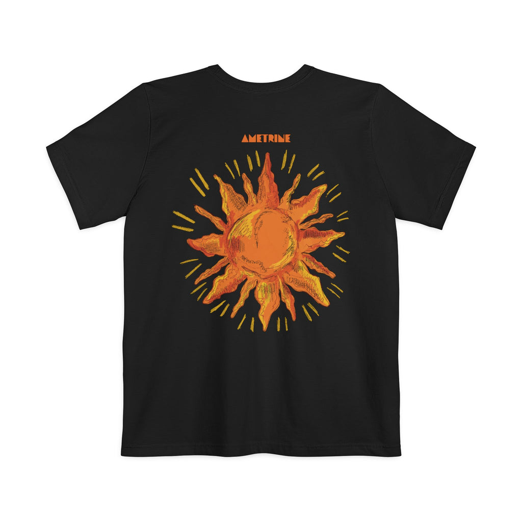 Sunburst Pocket T-Shirt — Retro Orange Sun Graphic Tee