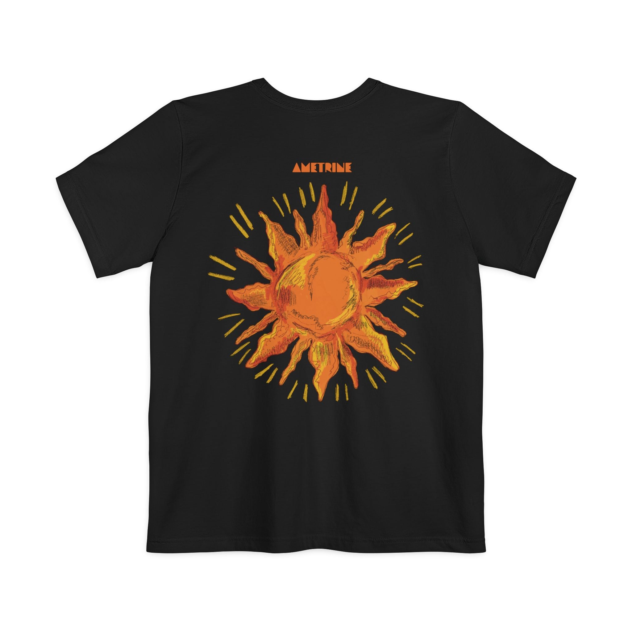 Sunburst Pocket T-Shirt — Retro Orange Sun Graphic Tee